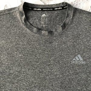 Adidas Gray Performance T-Shirt S Climalite EUC Running Workout Keeps You Dry